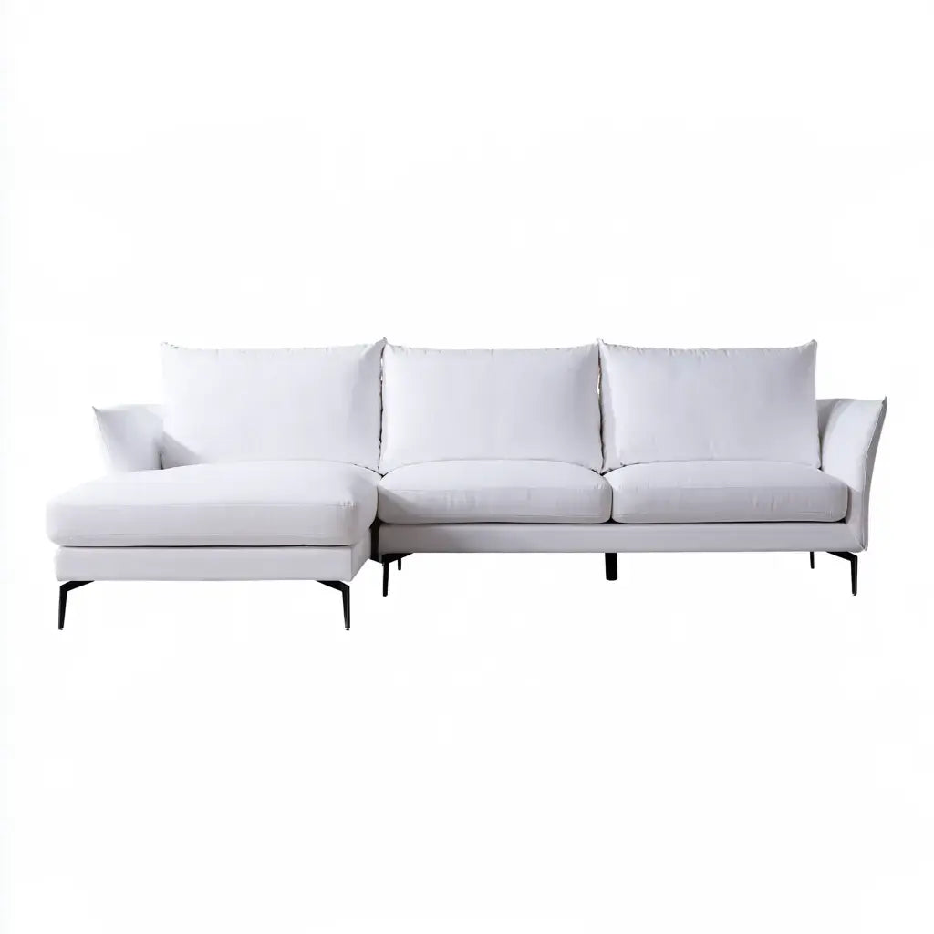 Sofá con asiento alargado y estructura fina - blanco