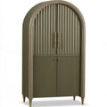 Armario con remate arqueado y puertas estriadas - verde