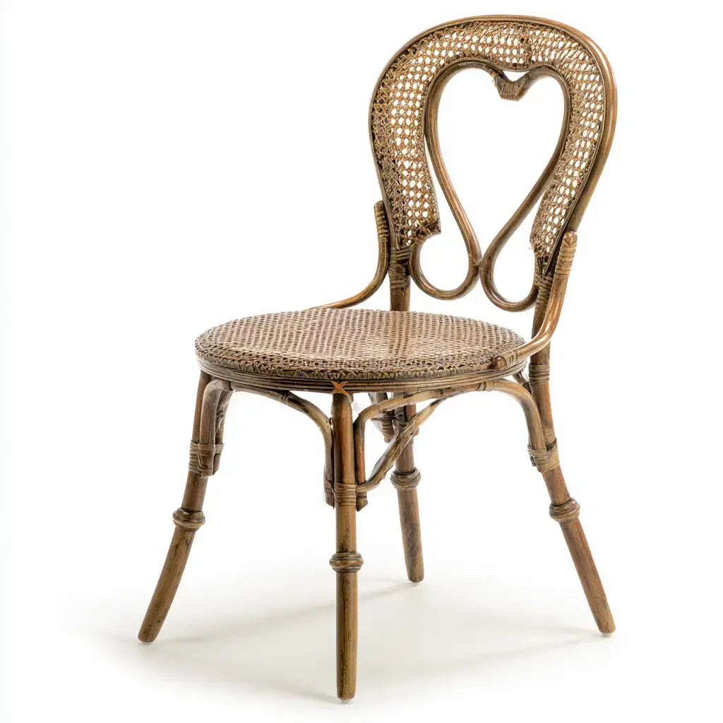 Silla con respaldo ornamental de trama fina - beige