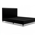 Cama con cabecero de canales verticales - negro