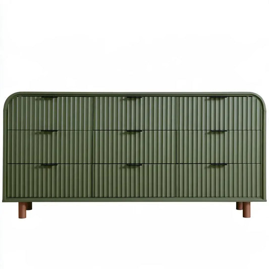 Cómoda con cajones de frente acanalado - verde